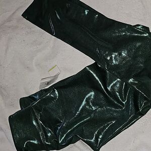 Green stretchy leggings.  Girls